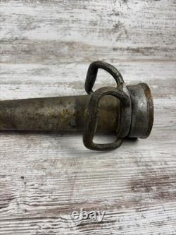 Ancienne petite lance d’incendie en laiton 18 de G. S. Wood
