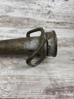 Ancienne petite lance d’incendie en laiton 18 de G. S. Wood