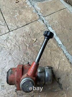 Ancienne pompe à incendie - Soupape / levier pivotant en laiton de pompier + cloche de camion Akron Brass Co