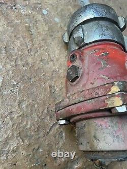 Ancienne pompe à incendie - Soupape / levier pivotant en laiton de pompier + cloche de camion Akron Brass Co