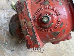 Ancienne pompe à incendie - Soupape / levier pivotant en laiton de pompier + cloche de camion Akron Brass Co