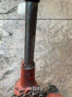 Ancienne pompe à incendie - Soupape / levier pivotant en laiton de pompier + cloche de camion Akron Brass Co