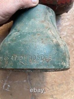 Ancienne pompe à incendie - Soupape / levier pivotant en laiton de pompier + cloche de camion Akron Brass Co