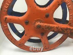Antique 1900 Cliff & Guibert Nyc Fire Hose Reel Hotel Theater School Free Ship