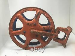 Antique 1900 Cliff & Guibert Nyc Fire Hose Reel Hotel Theater School Free Ship