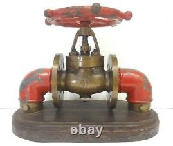 Antique 1915 Incendie Bronze Econ Valve Hydrant 32 Impressionnant Et Énormes Lbs