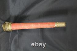 Antique 24 Large Brass & Cord Fire Hose Buse Brown Bro's & Co. Providence Ri