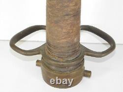 Antique 25 Aj Morse Sons Brass Wrapped Fire Man Fighter Hose Pipe Buse Boston