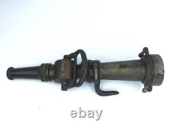 Antique American LaFrance 18 Buse de Tuyau d'Incendie en Laiton Massif Début des Années 1900