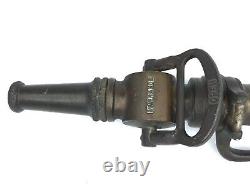 Antique American LaFrance 18 Buse de Tuyau d'Incendie en Laiton Massif Début des Années 1900