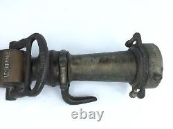 Antique American LaFrance 18 Buse de Tuyau d'Incendie en Laiton Massif Début des Années 1900