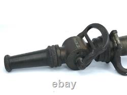 Antique American LaFrance 18 Buse de Tuyau d'Incendie en Laiton Massif Début des Années 1900