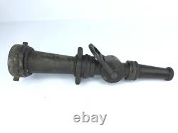 Antique American LaFrance 18 Buse de Tuyau d'Incendie en Laiton Massif Début des Années 1900