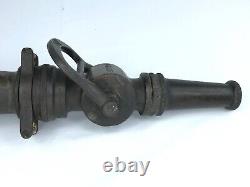 Antique American LaFrance 18 Buse de Tuyau d'Incendie en Laiton Massif Début des Années 1900