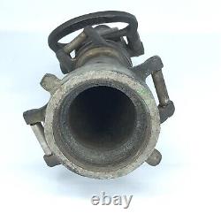 Antique American LaFrance 18 Buse de Tuyau d'Incendie en Laiton Massif Début des Années 1900