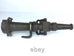 Antique American LaFrance 18 Buse de Tuyau d'Incendie en Laiton Massif Début des Années 1900