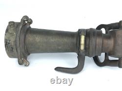Antique American LaFrance 18 Buse de Tuyau d'Incendie en Laiton Massif Début des Années 1900