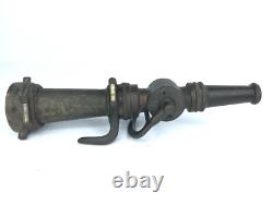 Antique American LaFrance 18 Buse de Tuyau d'Incendie en Laiton Massif Début des Années 1900