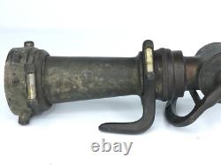 Antique American LaFrance 18 Buse de Tuyau d'Incendie en Laiton Massif Début des Années 1900