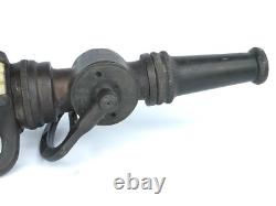 Antique American LaFrance 18 Buse de Tuyau d'Incendie en Laiton Massif Début des Années 1900