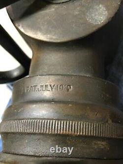 Antique American LaFrance 18 Buse de Tuyau d'Incendie en Laiton Massif Début des Années 1900