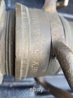 Antique Boston Woven Hose and Rubber Co 10. 27. 10. Buse de tuyau d'incendie 81S1