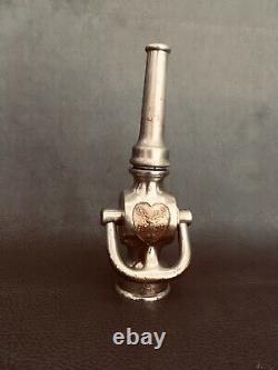 Antique Elkhart Brass (2 Têtes) 1 In. Buse D'incendie Nickel / 1917