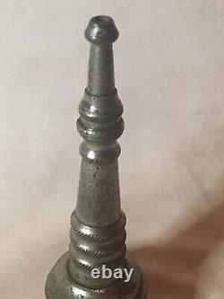 Antique Fire Booster Tank Nozzle Nickel Pleated Brass 1890s