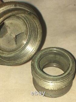 Antique Fire Booster Tank Nozzle Nickel Pleated Brass 1890s