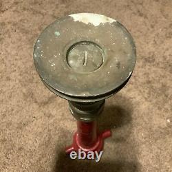 Antique Firex Red Fire Hose Metal Spray Buse 20 1/2 Pouces Long Engine Truck