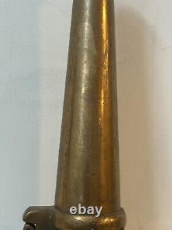 Antique Lally 13 Pouces Brass Fire Fighter's Hose Buse