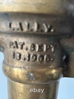 Antique Lally 13 Pouces Brass Fire Fighter's Hose Buse