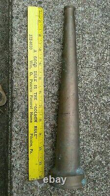 Antique Solid Brass 12 Long Fire Fighting Hose Buzzle Tip Firefighter Tool