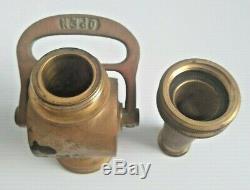 Antique Vintage Brass Powhatan Fire Hose Nozzle