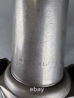 Buse à incendie en laiton vintage American Lafrance 2 1/2 pouces, Hds en cuir