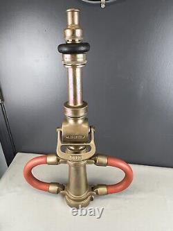 Buse à incendie en laiton vintage Wooster de 2 1/2 pouces avec 3 embouts empilés