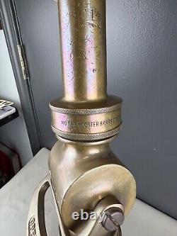Buse à incendie en laiton vintage Wooster de 2 1/2 pouces avec 3 embouts empilés