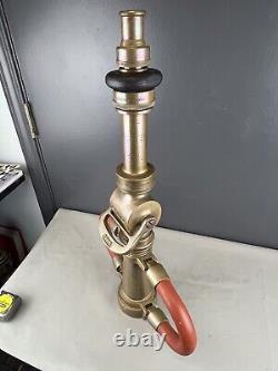 Buse à incendie en laiton vintage Wooster de 2 1/2 pouces avec 3 embouts empilés