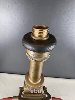 Buse à incendie en laiton vintage Wooster de 2 1/2 pouces avec 3 embouts empilés