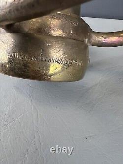Buse à incendie vintage en laiton Elkhart Adjt. Tip et tuyau de jeu par Wooster Brass