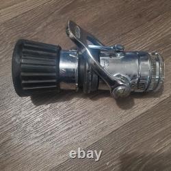 Buse à jet brouillard vintage Elkhart Brass lourde pour tuyau d'incendie