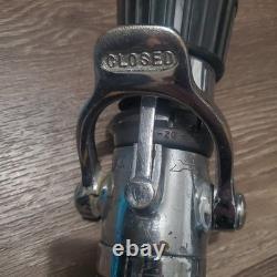 Buse à jet brouillard vintage Elkhart Brass lourde pour tuyau d'incendie