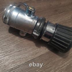 Buse à jet brouillard vintage Elkhart Brass lourde pour tuyau d'incendie