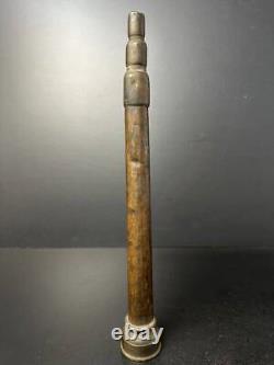 Buse d'incendie ancienne en cuivre avec tuyau, fabriquée au Japon.