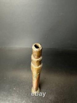 Buse d'incendie ancienne en cuivre avec tuyau, fabriquée au Japon.