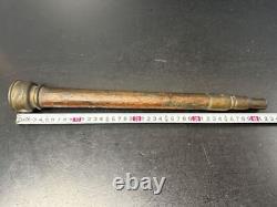 Buse d'incendie ancienne en cuivre avec tuyau, fabriquée au Japon.