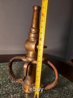 Buse d'incendie en laiton antique, début des années 1900, rare