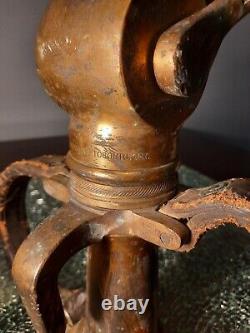 Buse d'incendie en laiton antique, début des années 1900, rare