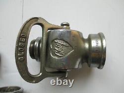 Buse d'incendie vintage à double poignée Elkhart Brass MFG Co. CHIEF 3 pièces C16