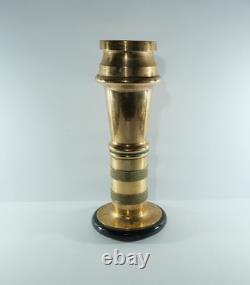 Buse de Tuyau d'Incendie en Laiton Vintage Universal Fyrex Patine de Pompier 25cm Antique